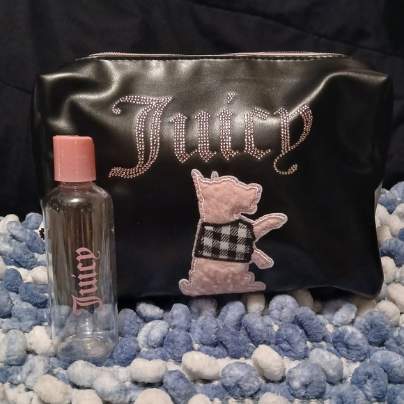 Juicy Couture Handbags - Juicy Couture Black Cosmetic Bag with Pink Details